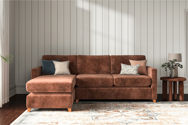 This is how I look in Stain Resistant Vintage Velvet Terracotta with reflex foam seat cushions