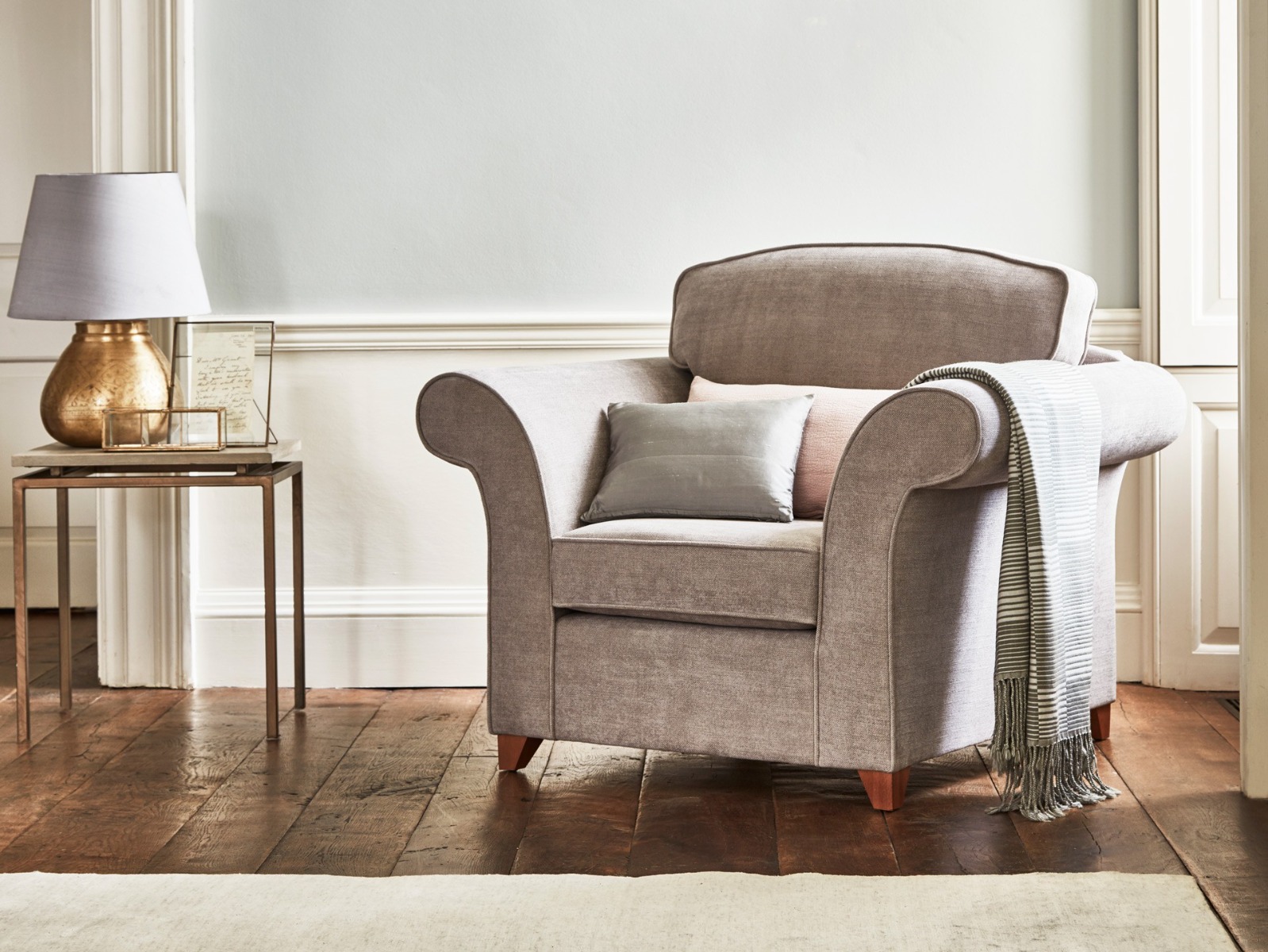 This is how I look in Stain Resistant  Linen Cotton Dove with reflex foam seat cushions