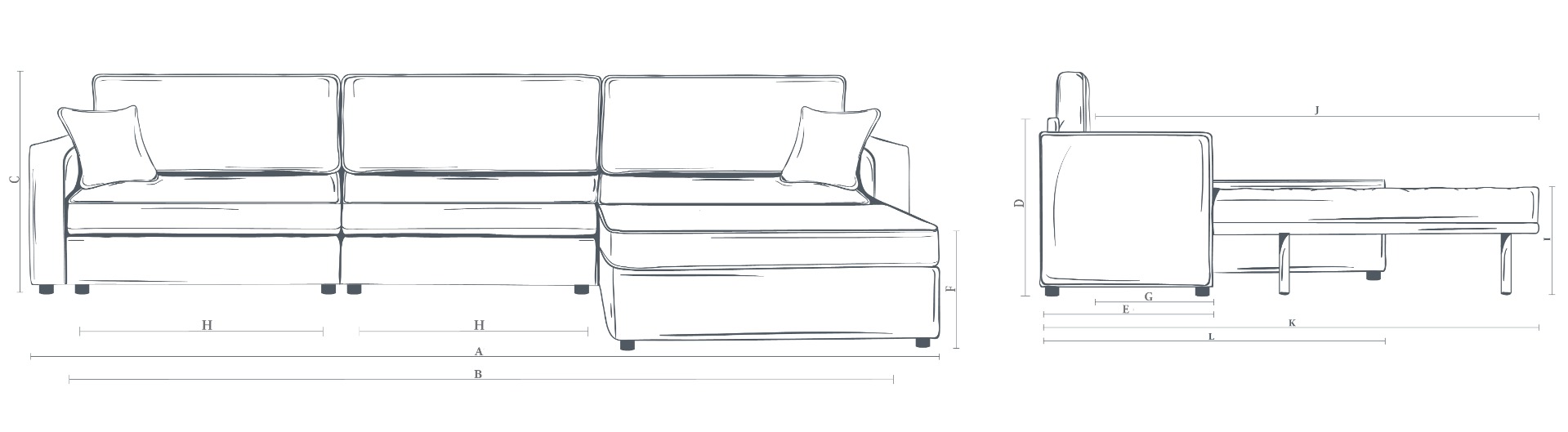 The Westbury 3 Modules Sofa Bed + Ottoman